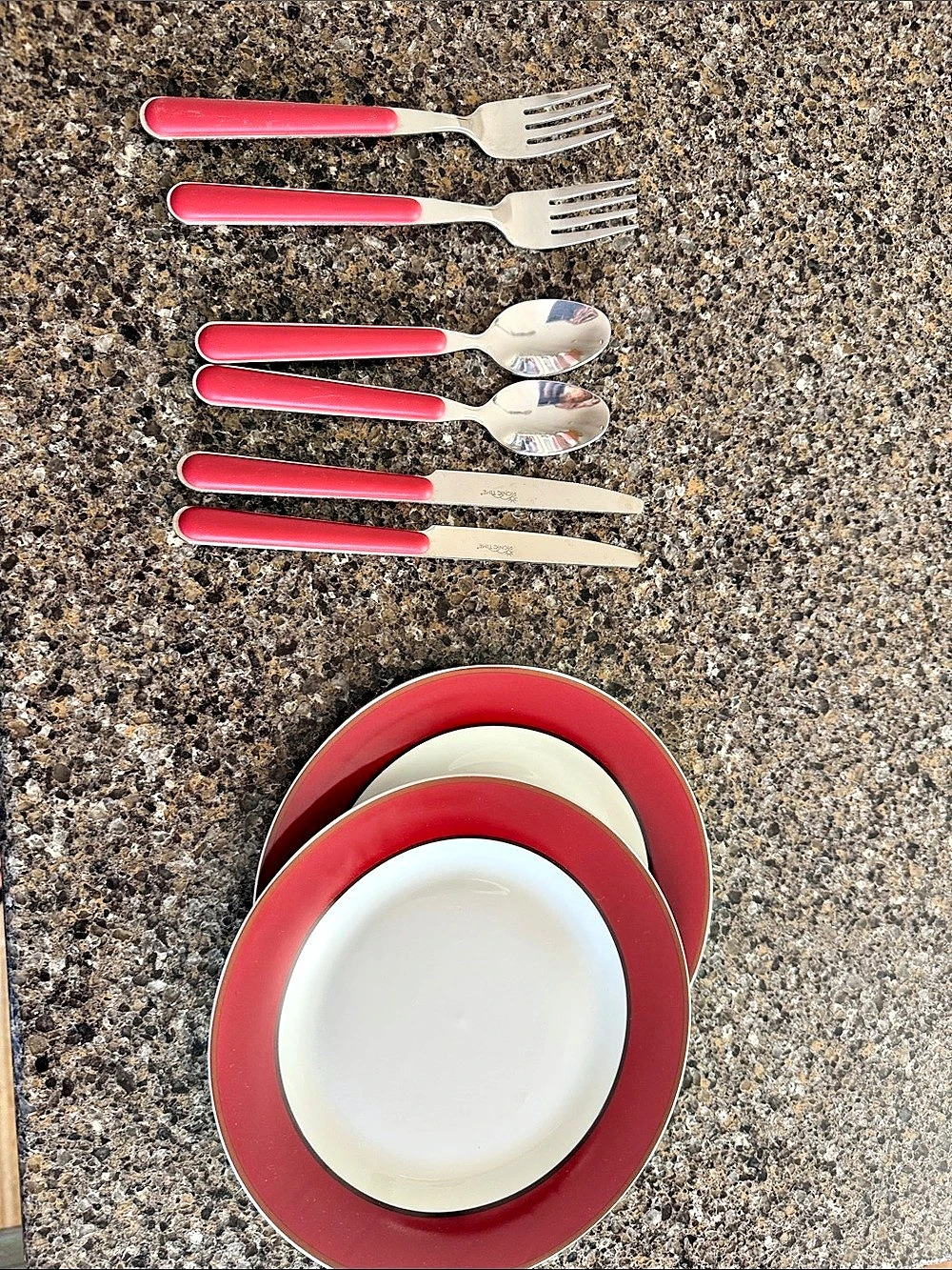 Picnic Time Red & White Dinnerware Set - 2 of each - Picture 1 of 7